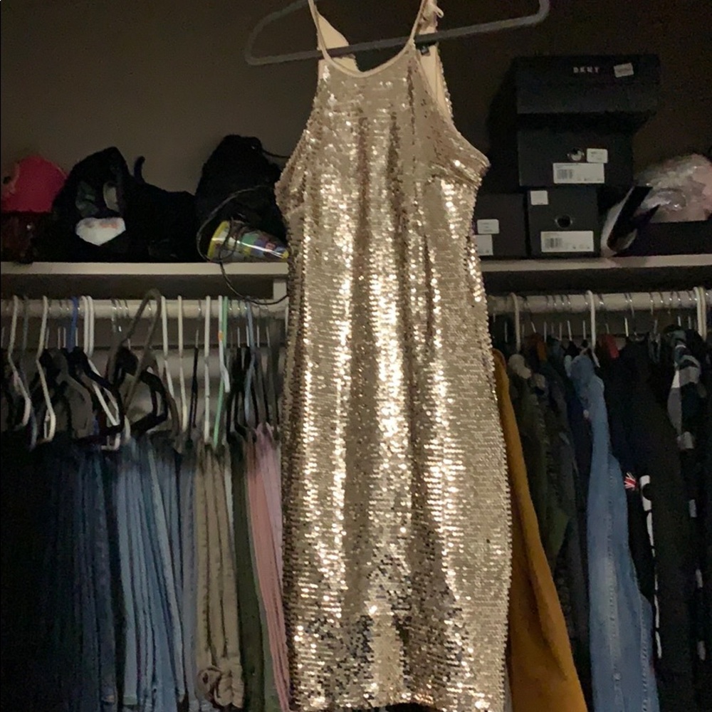 Gold sequin dress